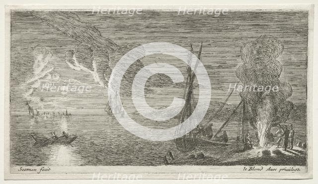 A Bonfire and Moonlight. Creator: Reinier Nooms (Dutch, c. 1623-1667).