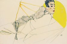 Reclining Boy (Erich Lederer), 1913. Artist: Schiele, Egon (1890–1918)