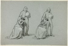 Two Sketches: Father and Daughter, n.d. Creator: Henry Stacy Marks.