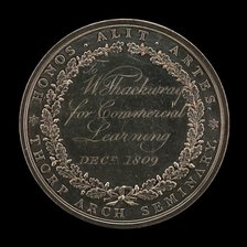 Thorp Seminary Award [reverse], c. 1800, inscribed 1809. Creator: Unknown.