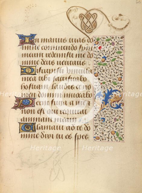 Decorated Text Page; Prayer Book of Charles the Bold, 1469. Creator: Unknown.