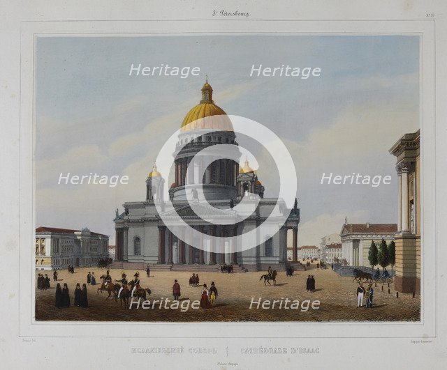 The Saint Isaac's Cathedral in Saint Petersburg, 1840s.