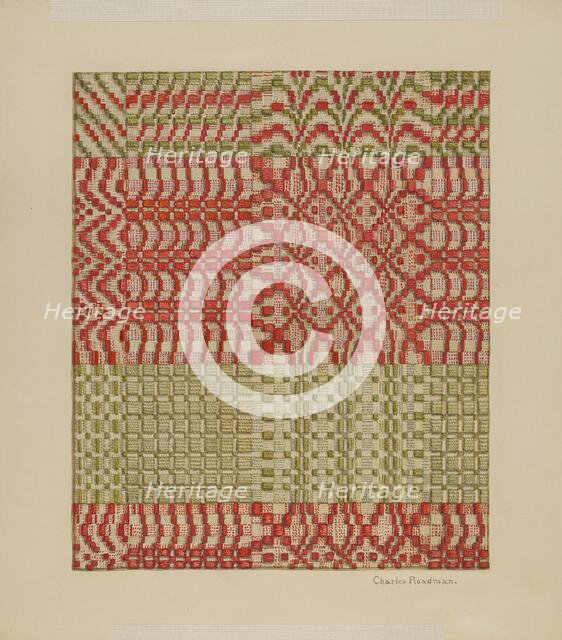 Woven Coverlet, 1935/1942. Creator: Charles Roadman.