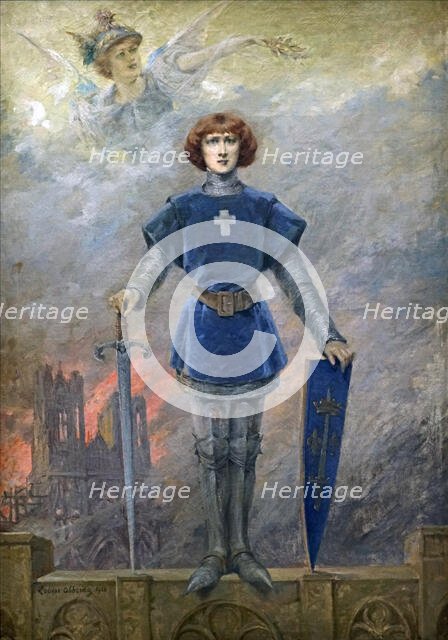 Jeanne d'Arc sauvant la France (Portrait de Sarah Bernhardt), 1916. Creator: Abbéma, Louise (1853-1927).