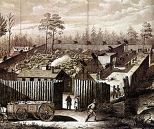Prison stockade at Andersonville, Georgia, American Civil War, 1861-1865. Artist: Unknown