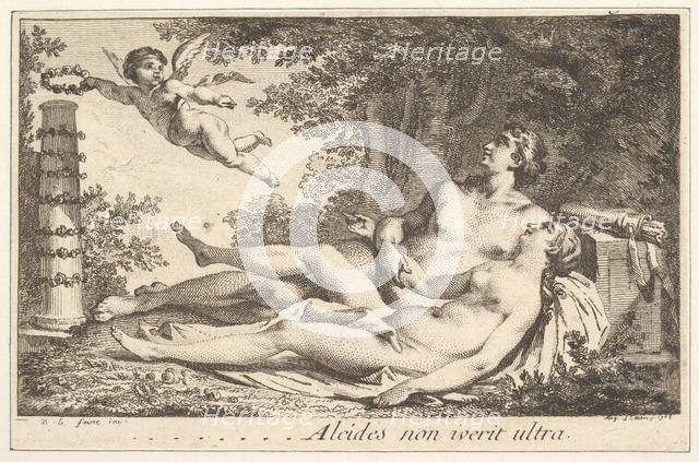 Vignette en regard du nom de Aug. de St. Aubin (Vignette next to the name of Augustin de S..., 1762. Creator: Augustin de Saint-Aubin.