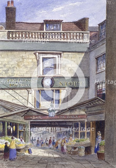 Swan Inn, Leadenhall Market, London, c1870. Artist: JT Wilson