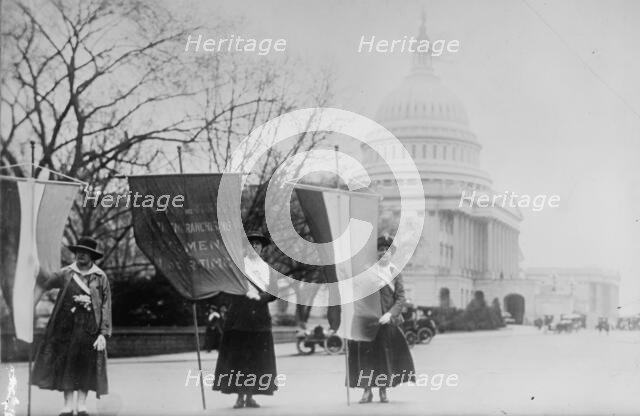 Woman Suffrage - Picket Parade, 1917. Creator: Harris & Ewing.