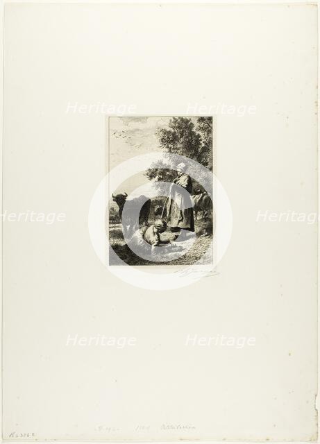 Young Cowherds, c. 1864. Creator: Charles Emile Jacque.