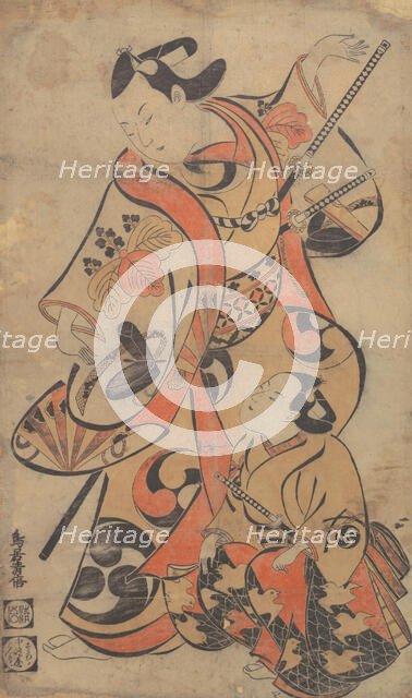 The Actor Yoshizawa Ayame as a Samurai, ca. 1713., ca. 1713. Creator: Torii Kiyomasu I.