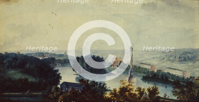 Tsarskoye Selo. The Chesme Column, 1780s. Artist: Traverse, Jean Balthazard, de la (2 half of 18th cen.)