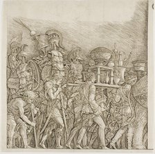 Triumph of Caesar: Soldiers Carrying Trophies, c.1495. Creator: School of Andrea Mantegna.