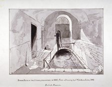 View of a brick bath or reservoir discovered in Strand Lane, Westminster, London, 1841. Artist: Anon