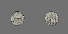 Denarius (Coin) Depicting a Galley, 32-31 BCE, issued by Marc Antony. Creator: Unknown.