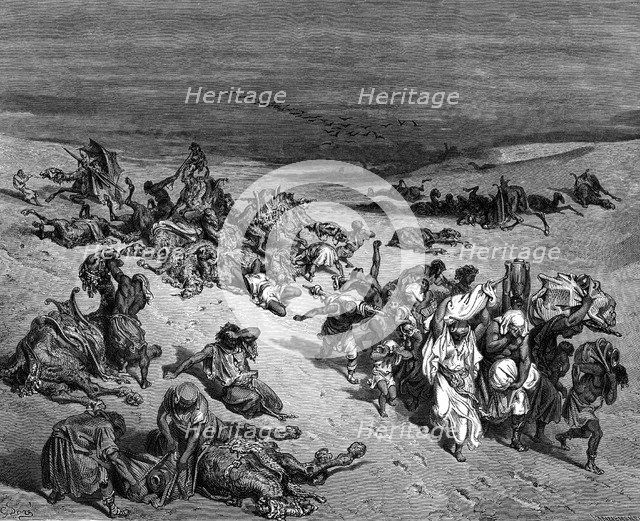 'Pestilence', one of the Seven Plagues of Egypt, 1866. Artist: Gustave Doré
