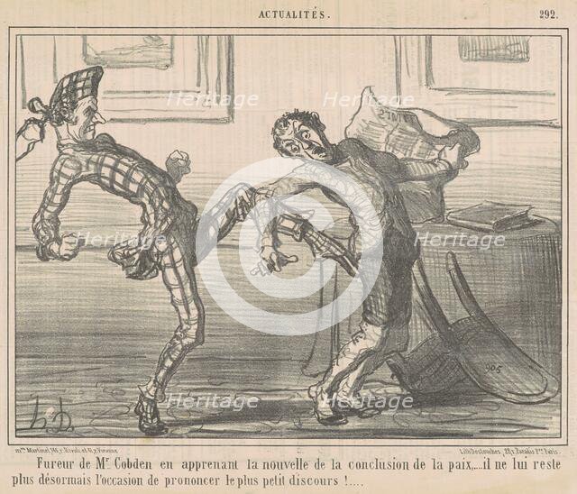 Fureur de Monsieur Cobden ..., 19th century. Creator: Honore Daumier.