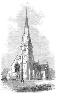 Church of St. Mary, in course of construction at Hornsey-Rise, 1860. Creator: Unknown.