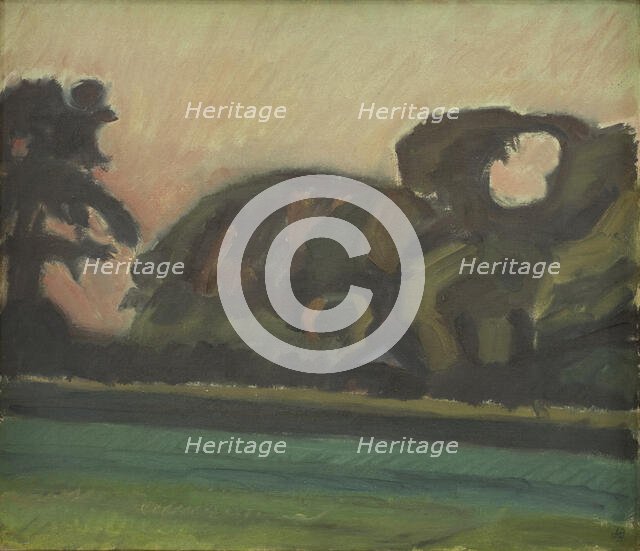 Landscape after Sunset, 1923. Creator: Harald Giersing.