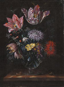 A Glass Vase with Flowers, 1667-1671. Creator: Jacob Marrel.