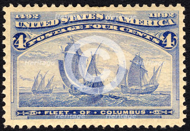 4c Fleet of Columbus single, 1893. Creator: American Bank Note Company.