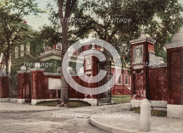 Harvard Gate, Harvard University, c1899. Creator: Unknown.