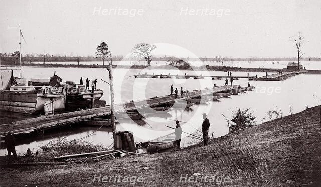 Pontoon Bridge, 1861-65. Creator: Egbert Guy Fowx.
