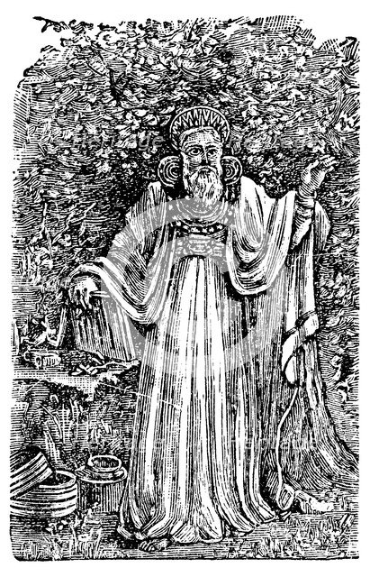 Ancient British Arch-Druid wearing the Breastplate of Judgement, c1900. Artist: Unknown