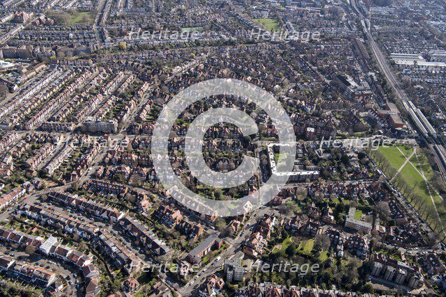Bedford Park, considered a prototype for later garden suburbs and cities, London, 2018. Creator: Historic England Staff Photographer.
