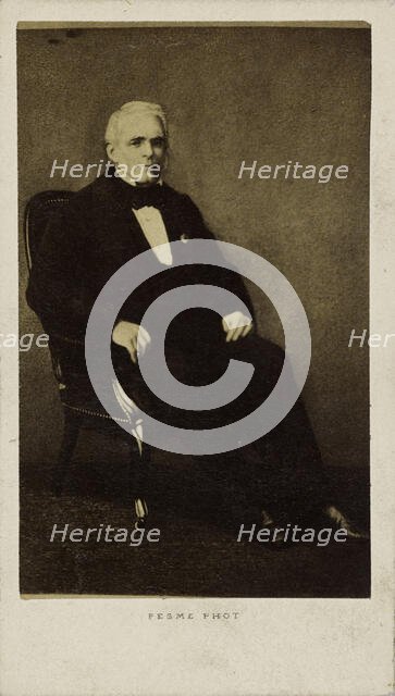 Portrait of the dramatist and librettist Eugène Scribe (1791-1861) , 1860-1861. Creator: Photo studio Paul Émile Pesme.