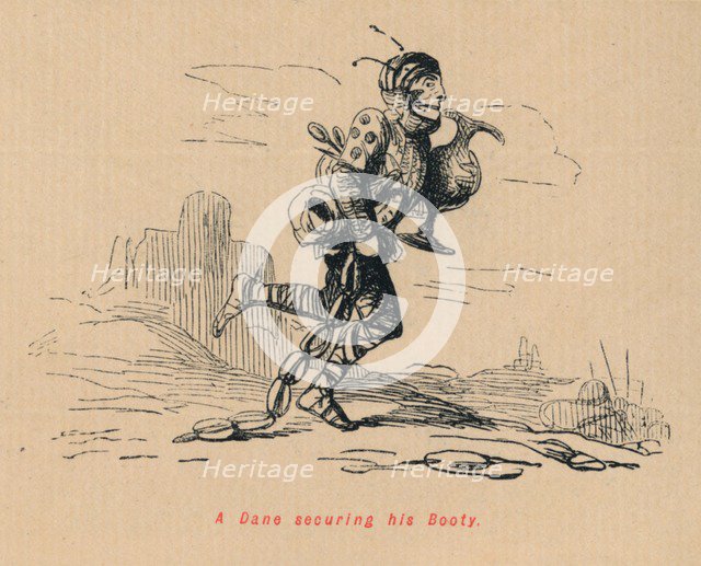 'A Dane securing his Booty', c1860, (c1860). Artist: John Leech.