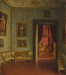 Palazzo Colonna. View to the Sala del Trono. Creator: Heuss, Eduard (Franz Eduard) von (1808-1880).