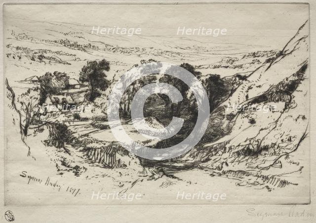 Nine Barrow Down, 1877. Creator: Francis Seymour Haden (British, 1818-1910).