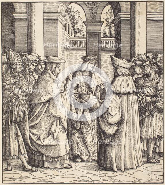 The Archbishop Blessing the Child after the Baptism. Creator: Hans Burgkmair, the Elder.
