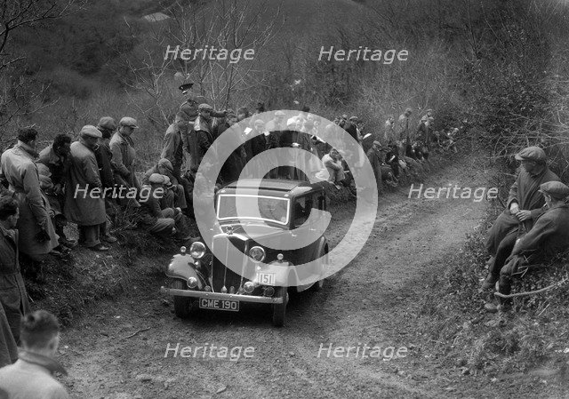 Standard of J Torrome competing in the MCC Lands End Trial, 1935. Artist: Bill Brunell.