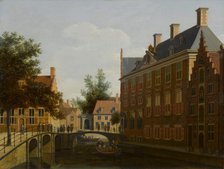 The Oude Zijds Herenlogement (Gentlemen's Hotel) in Amsterdam, 1660-1680. Creator: Gerrit Berckheyde.