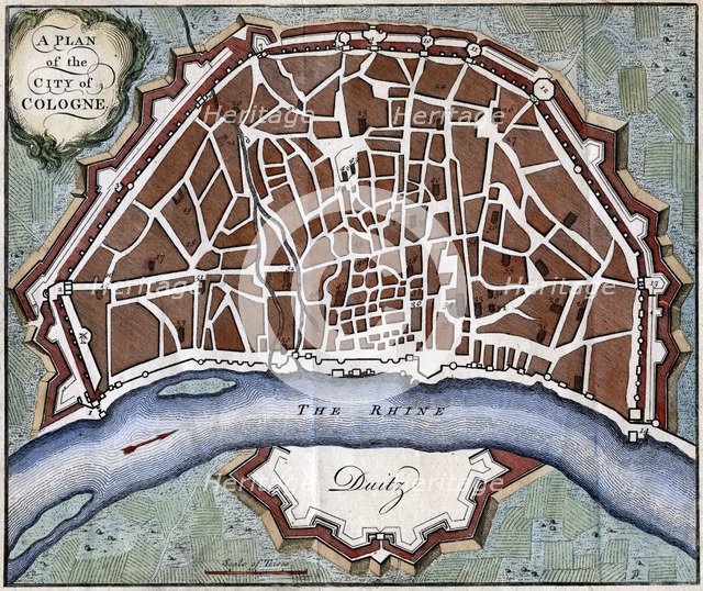 A plan of the city of Cologne. Artist: Unknown