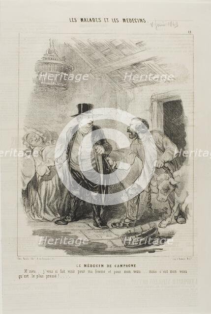 The Country Doctor (plate 13), 1843. Creator: Charles Emile Jacque.