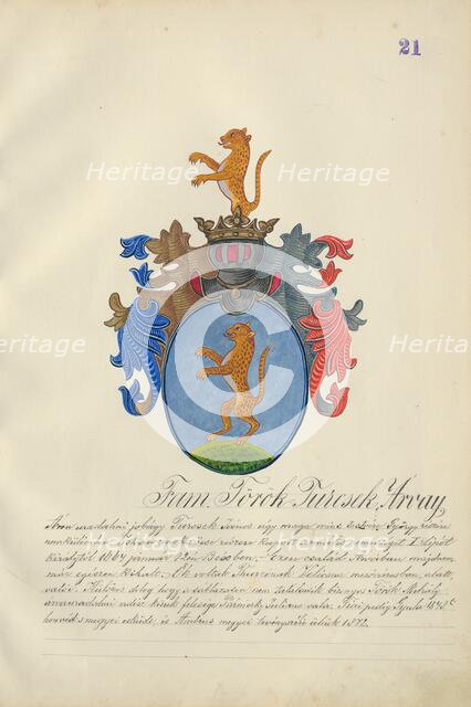 Coat of arms of the Torok-Turcsek family, 1904-1910. Creator: Adolf Medzihradsky.