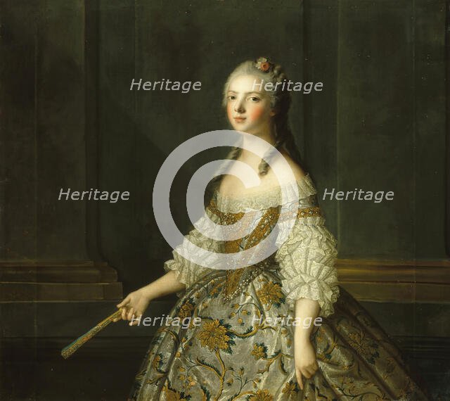 Madame Adélaïde of France (1732-1800), Holding a Fan, ca 1752. Creator: Nattier, Jean-Marc (1685-1766).