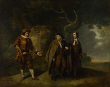 Parsons, Bransby, And Watkyns In A Scene From Lethe, 1766.  Creator: Johan Zoffany.