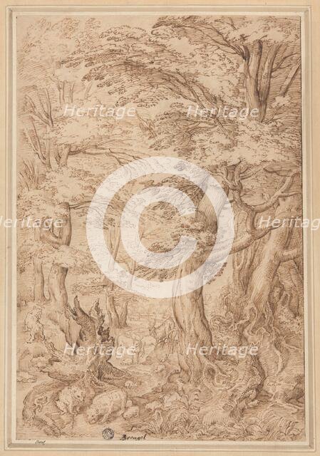 Forest Landscape with Wild Animals, late 16th century. Creator: Unknown.