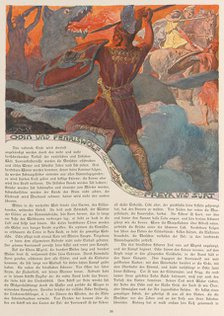 Odin and Fenrir, Freyr and Surt. From Valhalla: Gods of the Teutons, c. 1905.