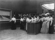 A class visiting the Art Gallery, (1899?). Creator: Frances Benjamin Johnston.