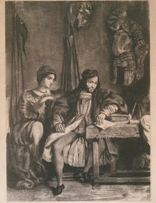 Scene from Goethe's 'Götz' (Götz von Berlichingen Writing his Memoirs), 1836-63., 1836-63. Creator: Eugene Delacroix.