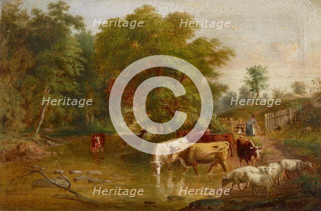Farm Landscape Scene, c1830-1892. Creator: Jacob Cox.