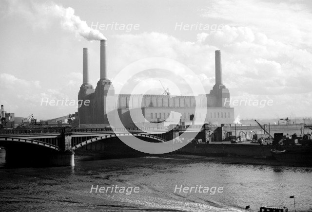 Battersea Power Station, London, c1945-c1965. Artist: SW Rawlings