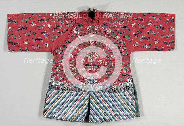 Woman's Bridal Dress: Dragon Jacket, Pleated Skirt, Tabard, 1800s. Creator: Unknown.