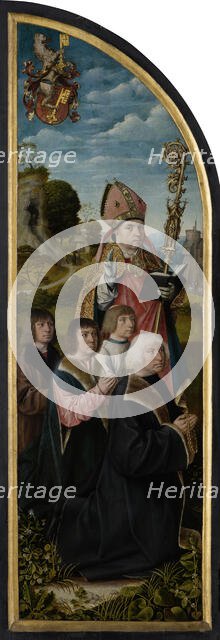 St Nicholas with Donors, 1500-1504. Creator: Master of Frankfurt.