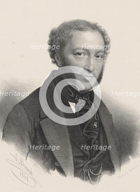 Portrait of pianist and composer Ignaz Moscheles (1794-1870) , 1848. Creator: Brandt, A. (active 1840s).