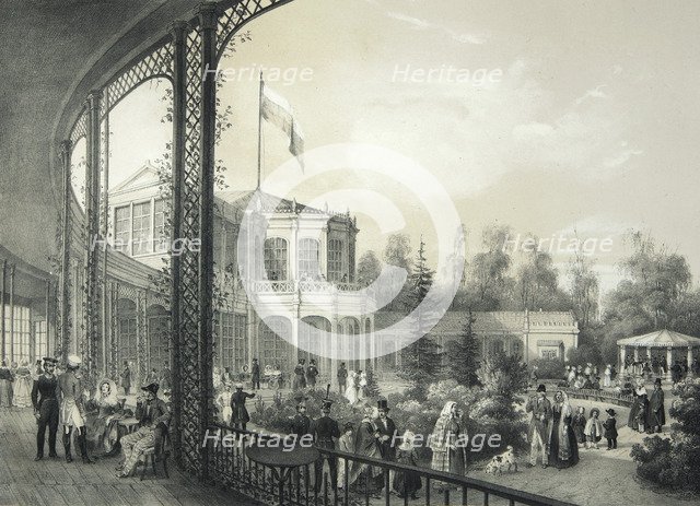 The Railway station in Pavlovsk, 1840-1850.  Creator: Meier, Johann Jakob (1787-1858).